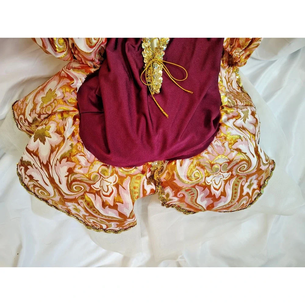 Revolution Dancewear Wine Gold Ivory Broque Ballet Dance Costume Child's XL
